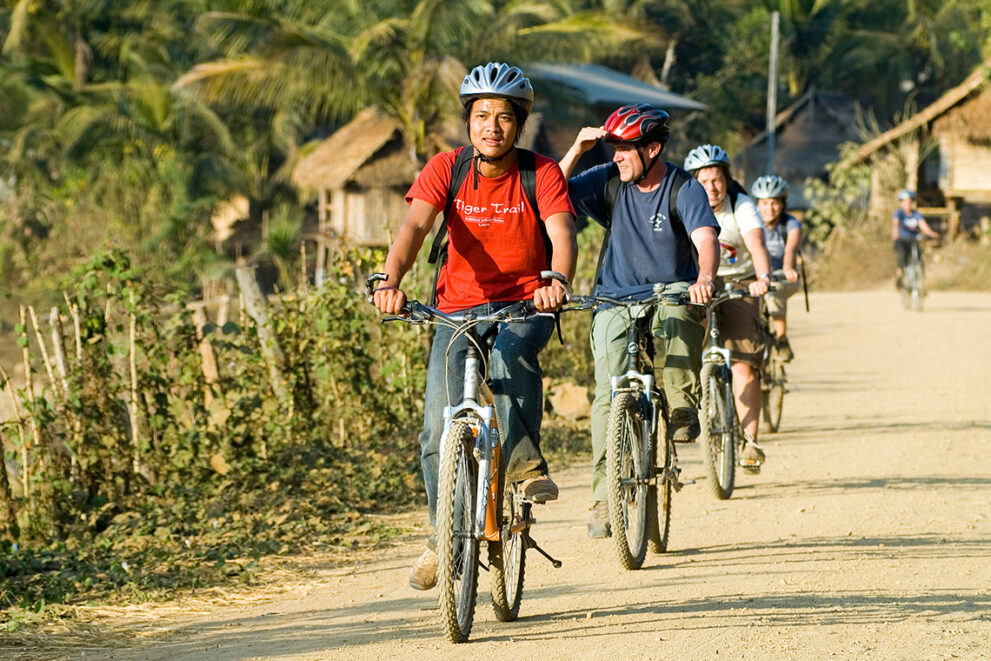 Riding through local Villages