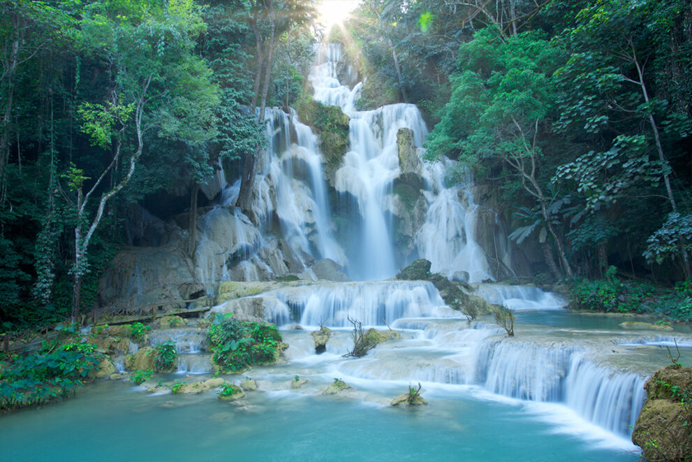 Tad Kuang Si Waterfall. Luang Prabang, Laos